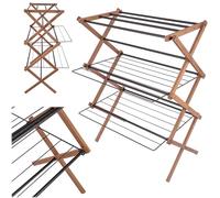 KADAX Tendedero vertical de madera, 70 x 96 cm, plegable, secadora de varios niveles para secar ropa y toallas de manera eficiente