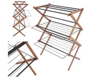 KADAX Tendedero vertical de madera, 70 x 96 cm, secadora plegable, secadora de varios niveles para un secado eficiente de ropa y toallas