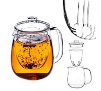 KADAX Tetera con infusor de té, tetera de cristal resistente al calor con colador extraíble, tetera para diferentes tipos de té, K8979