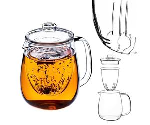 KADAX Tetera con infusor de té, tetera de cristal resistente al calor con colador extraíble, tetera para diferentes tipos de té, K8979