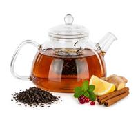 KADAX Tetera de cristal de 1,1 l con colador, tetera de cristal, resistente al calor, con colador extraíble, tetera para diferentes tipos de té