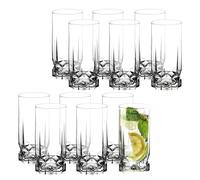 KADAX Vasos Altos de Vidrio Transparente de 325ml, Set de Cristalería de Diseño Elegante para Bebidas Frías y Cócteles, Aptos para Lavavajillas (Juego de 12)