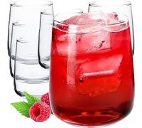 KADAX Vasos de agua, juego de 6, vasos de bebida, vasos de jugo de cristal, vasos resistentes para agua, jugo, jardín, fiesta, bebida, cerveza, vasos universales, vasos de cóctel, vasos de bebida