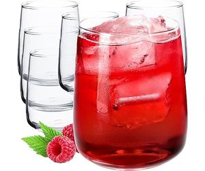 KADAX Vasos de agua, juego de 6, vasos de bebida, vasos de jugo de cristal, vasos resistentes para agua, jugo, jardín, fiesta, bebida, cerveza, vasos universales, vasos de cóctel, vasos de bebida