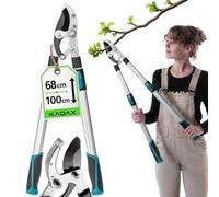 KADAX Yunque - Tijeras de podar telescópicas de 68 a 100 cm, para ramas gruesas de hasta 50 mm, con asas antideslizantes y hoja de acero afilada para un corte preciso de árboles