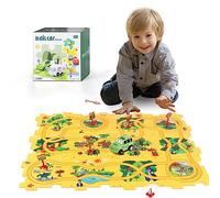 KADAYAYA Juguete de Puzzle Pistas Coches para Niños 3 4 5 6, Dinosaurios Rompecabezas Coche con VehíCulos Juegos Puzzle Pista Montessori Juguete Regalos para Niño 3-6 años