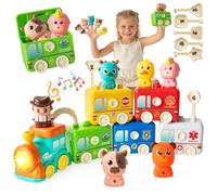 KADAYAYA Montessori - Juguete de 2 años con animales y llaves, juguete de tren para clasificar, asignar, marionetas de dedo, regalo para juguetes infantiles a partir de 2, 3, 4 años