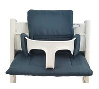 Kadem® Cojín de asiento 100% algodón orgánico, cojín clásico, 2 piezas, apto para trona Stokke Tripp Trapp, lavable a máquina, fácil fijación rápida, color azul