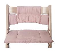 Kadem® Cojín de asiento de algodón orgánico, clásico para la trona Stokke Tripp Trapp, 2 piezas, lavable a máquina, fácil fijación rápida, rosa
