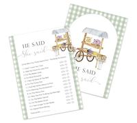 Kaderas Tarjetas de juegos para despedida de soltera, accesorios divertidos para fiestas con texto en inglés "He Said she Sid", 30 tarjetas de juegos de despedida de soltera (cultivadas localmente)