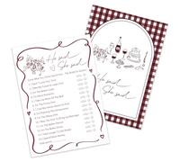 Kaderas Tarjetas de juegos para despedida de soltera, accesorios divertidos para fiestas con texto en inglés "He Said she Sid", 30 tarjetas de juegos de despedida de soltera (borde de onda rústica)
