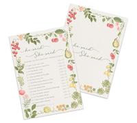 Kaderas Tarjetas de juegos para despedida de soltera, accesorios divertidos para fiestas con texto en inglés "He Said she Sid", 30 tarjetas de juegos de despedida de soltera (fruta)