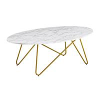 KADIMA Design Mesa de café 120x40x60 cm con óptica de mármol Blanco