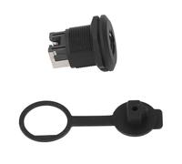 Kadimendium Acoplador de Montaje en Panel Conector de Paso LAN Ethernet Ergonómico Impermeable para Uso Industrial - 1 Unidad