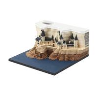 Kadimendium Bloc de Notas 3D con Diseño de Castillo y Luz Incorporada | Artesanía de Papel 3D, Respaldo Adhesivo Reutilizable, para Decoración de Mesa de Dormitorio de Oficina