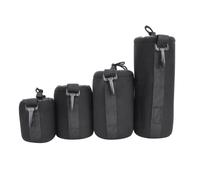 Kadimendium Bolsa de almacenamiento de lentes de cámara fotográfica, bolsa de almacenamiento de lentes de neopreno antiarañazos S M L XL negro 4 piezas para lente de cámara réflex digital