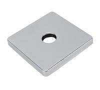 Kadimendium Brida Cuadrada para Brazo de Ducha, Placa de Montaje de Acero Inoxidable de 4 Pulgadas para Cabezales de Ducha Fijos (Cromado)