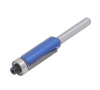 Kadimendium Broca Enrutadora de Corte Al Ras Con Rodamiento Superior de Vástago de 1/4 pulg. Con Revestimiento Azul para un Corte Preciso de Madera, Adecuada para Madera Contrachapada y MDF, 1 Unidad