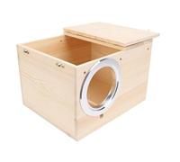 Kadimendium Caja Nido De Periquitos Hecha A Mano Caja De Cría De Aves Ecológica para Agapornis Cacatúas, Mejora Estética para Jardines Al Aire Libre, De Apareamiento De Pájaros De Madera Maciza