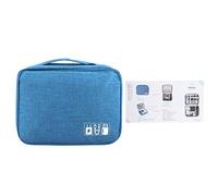 Kadimendium Garget Bolsa de Almacenamiento, Organizador Portátil con Muchas Rejillas, Cremallera Suave, Esquina Redonda, para Cable USB, Banco de Energía, Auriculares (Lago Azul)