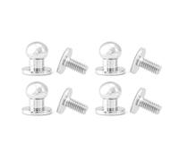 Kadimendium Juego de Botones de Remache de Cobre Duraderos para Trabajos de Cuero de Bricolaje, 20 Piezas de Remaches de Clavos Antioxidantes para Bolso de Cinturón, 8 X 6 Mm de Plata