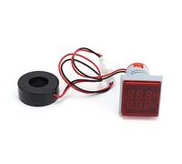 Kadimendium Luz de Señal Verde del Medidor de Corriente de Protección del Medio Ambiente con Larga Vida útil 60~500V AC AD16-22FVA para Laboratorio (Rojo)