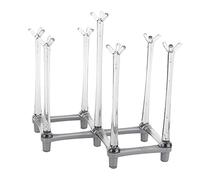 Kadimendium Rejilla para Secar Tazas Rejilla de Secado de Vidrio Retráctil para 7 Tazas Fondo Antideslizante con Organizador de Copas para Encimera de Cocina (Gris claro)