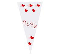 KADISA BOLSA CONO CELOFAN 20X40CM CORAZONES 100U PARA SAN VALENTÍN, CELEBRACIONES, DETALLES, REGALOS, FIESTAS, MESAS DULCES, PASTELERÍA