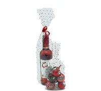 KADISA BOLSAS CELOFAN TRANSPARENTES CON PUNTOS ROJOS PARA SAN VALENTÍN CELEBRACIONES, CUMPLEAÑOS, BODAS, COMUNIONES, DETALLES, REGALOS, FIESTAS, MESAS DULCES, PASTELERÍA (12X30CM)