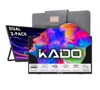 Kado Configuración de monitor portátil dual: paquete de 2 monitores portátiles FHD de 15.6 pulgadas para laptop, 1920 x 1080 IPS mini-HDMI USB tipo C, extensor de pantalla para laptop, altavoces