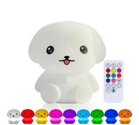 Kadoing® Luz nocturna infantil cachorro (grande) - Quitamiedos LED recargable - con función táctil y mando - Lámpara para bebés y niños - Regalo de maternidad - Guardería - Habitación infantil