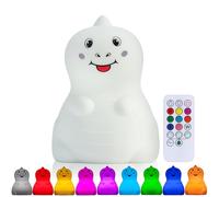 Kadoing® Luz nocturna infantil dino (grande) - Quitamiedos LED recargable - con función táctil y mando - Lámpara para bebés y niños - Regalo de maternidad - Guardería - Habitación infantil
