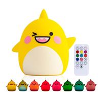 Kadoing® Luz nocturna infantil tiburón bebé (grande) - Quitamiedos LED recargable - con función táctil y mando - Lámpara para bebés y niños - Regalo de maternidad - Guardería - Habitación infantil