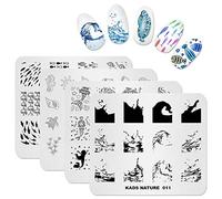 KADS Nail Art Stamping Plate Stamping Plates Nail Art Plantilla de uñas para decoración de océano y pescado