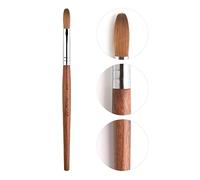 KADS Pure Kolinsky - Cepillo de uñas acrílico con cerdas de pelo ovalado, mango de madera roja, calidad profesional de salón (10#)