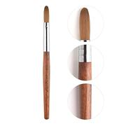 KADS Pure Kolinsky - Cepillo de uñas acrílico con cerdas de pelo ovalado, mango de madera roja, calidad profesional de salón (16#)