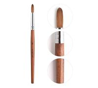 KADS Pure Kolinsky Hair Bristles Acrylic Nail Brush Oval Crimped Shaped Redwood Handle Professional Salon Quality (8#)