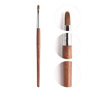 KADS Pure Kolinsky Hair Bristles Acrylic Nail Brush Oval Crimped Shaped Redwood Handle Professional Salon Quality (4#)