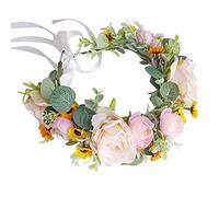 KADSXIYA Aro de pelo lateral delgado con decoración de flores coloridas para mujer, accesorios para el cabello