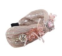 KADSXIYA Aro para el pelo con cristales florales y brillantes para mujer, con borlas y diamantes de imitación