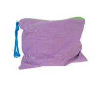 KADSXIYA Bolsa de maquillaje a cuadros para mujer, bolsa de algodón con cremallera, multiusos, para niñas, mujeres, viajes, baño, cosméticos, organizador de artículos de aseo, Púrpura