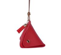 KADSXIYA Bolsa para llaves, bolsillo para monedas, portátil, de poliuretano, pequeña cartera para auriculares, Rojo -