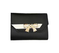 KADSXIYA Bolso de mano de tres pliegues para tarjetas de crédito, monedero, pequeño monedero, cartera portátil, Negro -