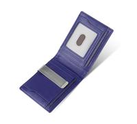 KADSXIYA Cartera con tarjetero para hombres y mujeres, billetera de bloqueo corto, clip para dinero, Azul