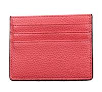 KADSXIYA Cartera de bolsillo con múltiples ranuras para mujer, con textura de lichi, tarjetero delgado de cuero, Rojo rosa