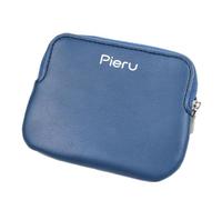 KADSXIYA Cartera de bolsillo de cuero para dinero en efectivo, organizador de tarjetas de crédito de color sólido, Azul