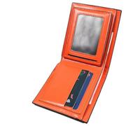 KADSXIYA Cartera de bolsillo para tarjetas de crédito bancaria con múltiples ranuras para hombres, Naranja