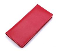 KADSXIYA Cartera delgada de cuero para mujer, cartera larga de gran capacidad, Rojo -