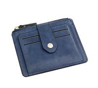 KADSXIYA Cartera delgada de piel sintética para hombre con compartimento para monedas y ranuras para tarjetas de crédito, Azul