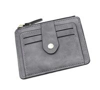 KADSXIYA Cartera delgada de piel sintética para hombre con compartimento para monedas y ranuras para tarjetas de crédito, Gris